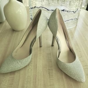 BCBGeneration Silver Glitter Heels